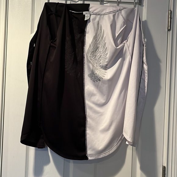 black and white, Rue21, button down short sleeve, size S - Picture 4 of 4